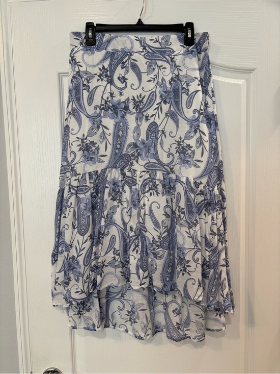 Mlle Gabrielle Dresses & Skirts - Mlle Gabrielle Blue & White Paisley High-Low Tiered Skirt